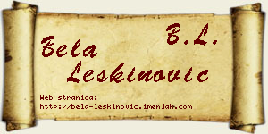 Bela Leškinović vizit kartica